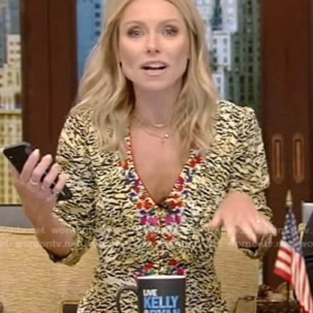 SALONI Tiger Print Silk Midi Dress